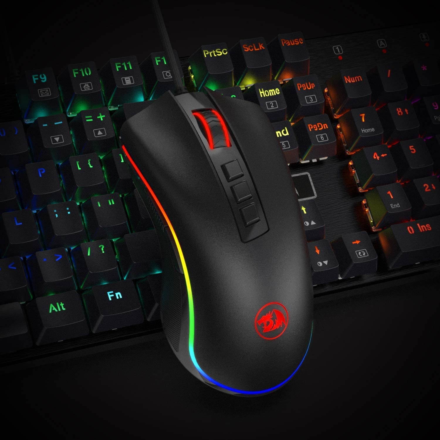Cobra game mouse, 16.8 million RGB color backlight,10,000 DPI adjustable, comfortable grip,7 programmable buttons