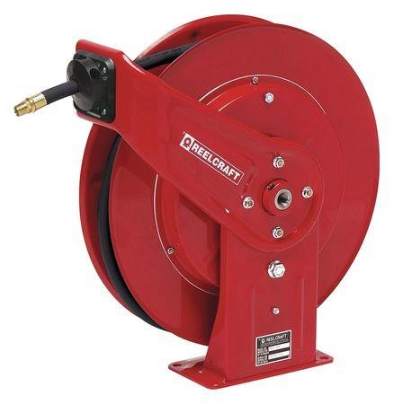 REELCRAFT PW7650 OHP Spring Return Hose Reel, 3/8 in Hose Dia., 50 ft Length,