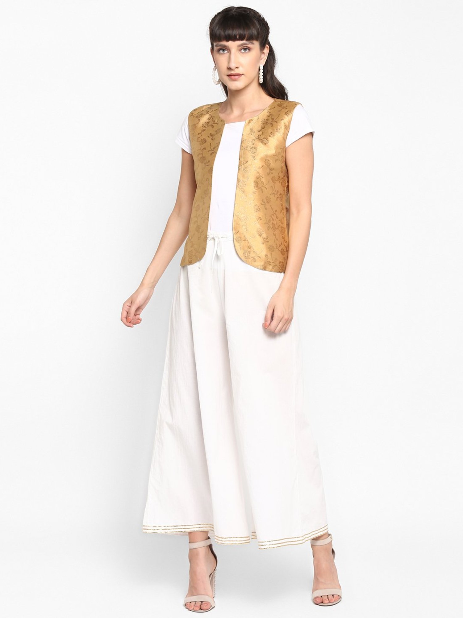 Hangup Golden Jacquard Pattern Shrug