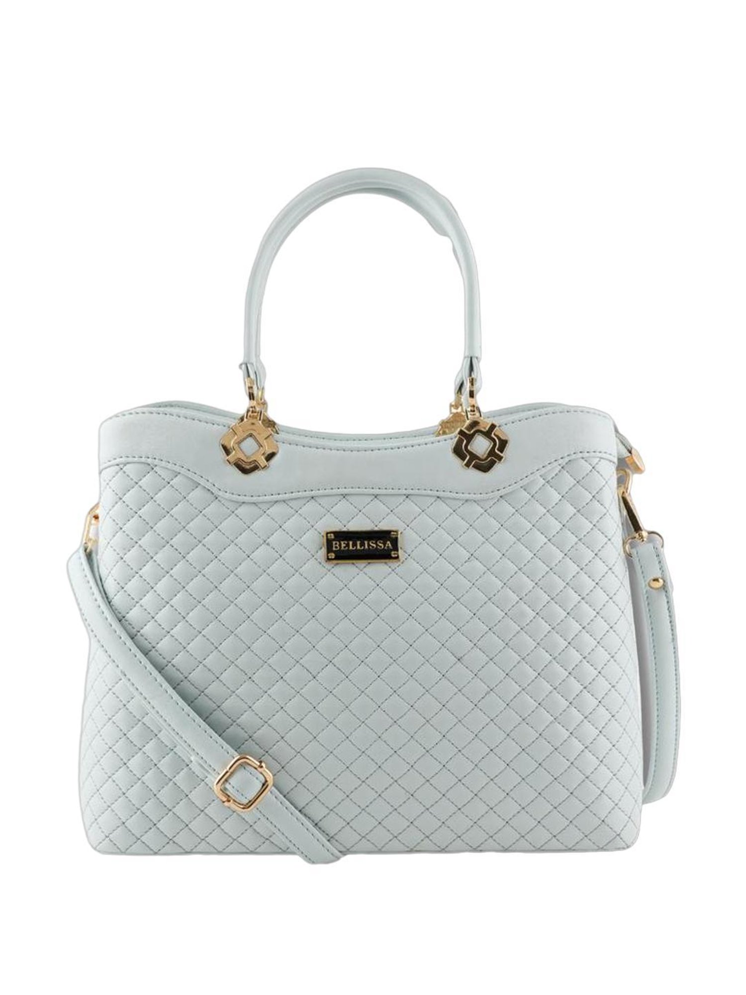 Bellissa Sky Blue PU Quilted Handbag