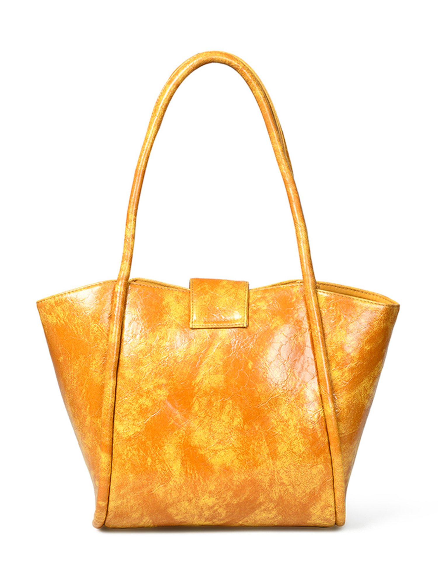 PELLE LUXUR Mustard Medium Handheld Handbag