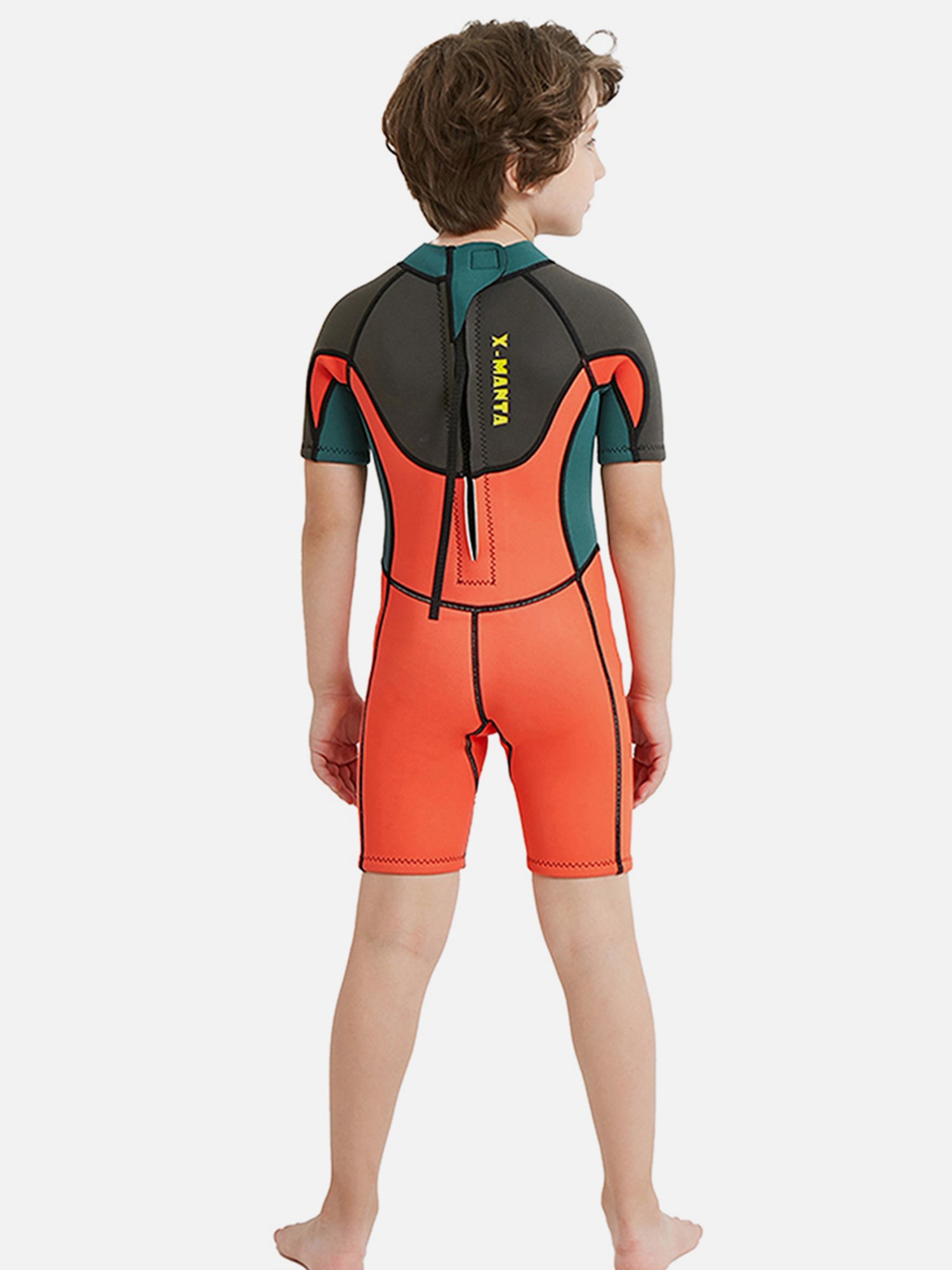 Little Surprise Box Kids Orange Printed Swimsuit with Swim Bag