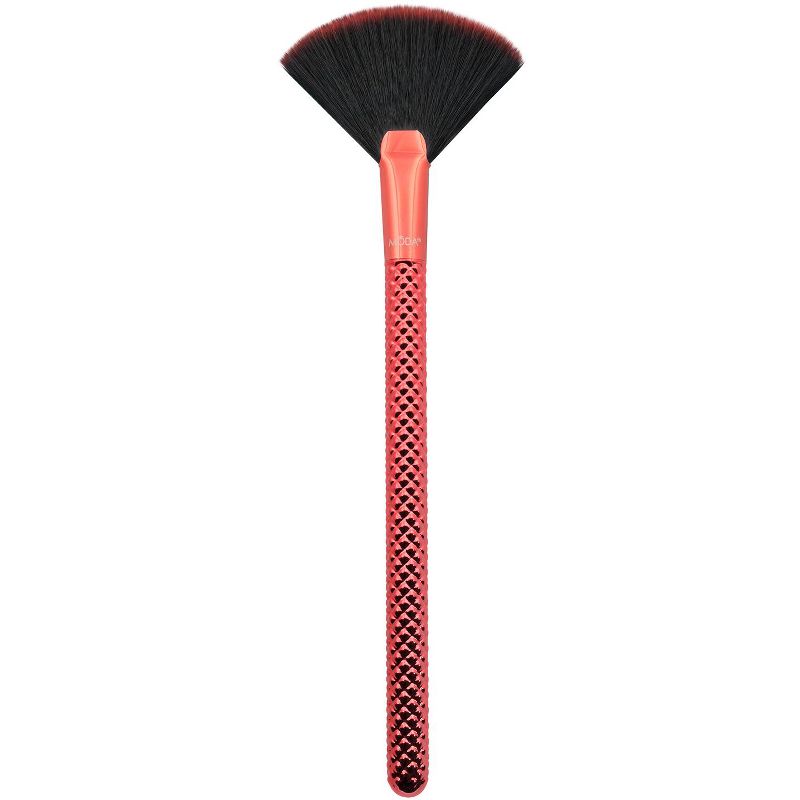 MODA Brush MWAH! 5pc Full Face Metallic Red Makeup Brush Set with Exclusive Lip Zip Case, Includes - Buffer, Highlight, Angle Shader, and Precision Lip Brushes