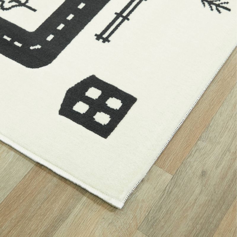 4'1"x5'6" Roadmap Black/White Rug - Balta Rugs