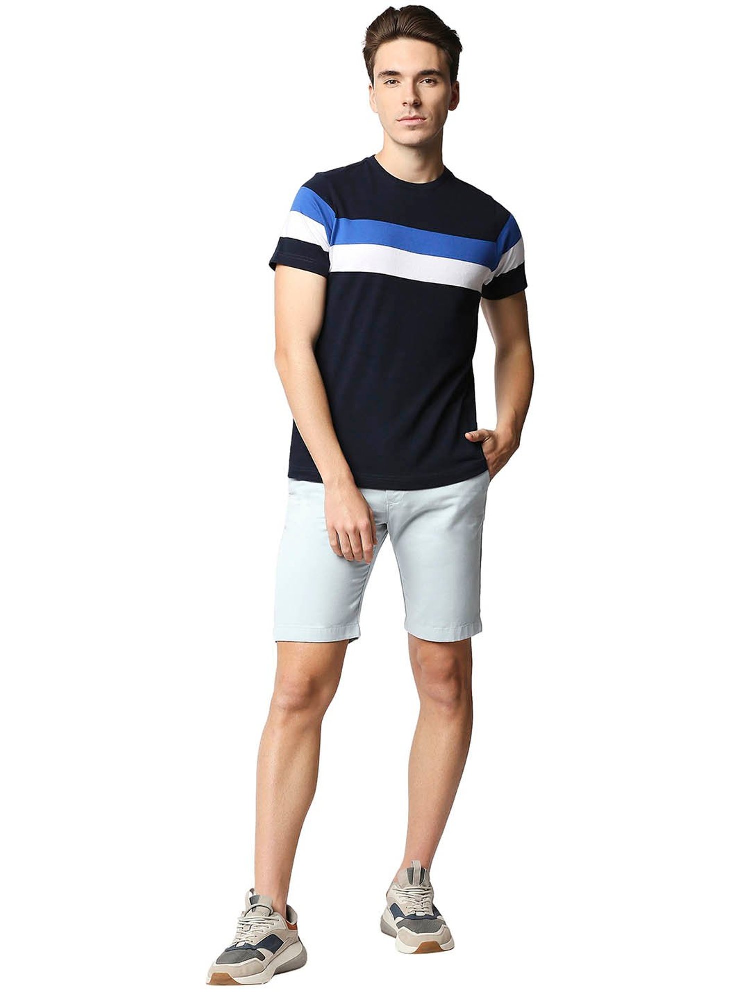 Basics Light Blue Comfort Fit Shorts