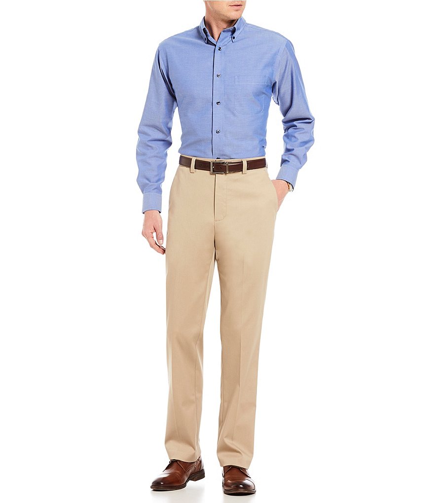 Roundtree & Yorke TotalFLEX Classic Fit Flat Front CoreComfort Waistband Easy Care Pants