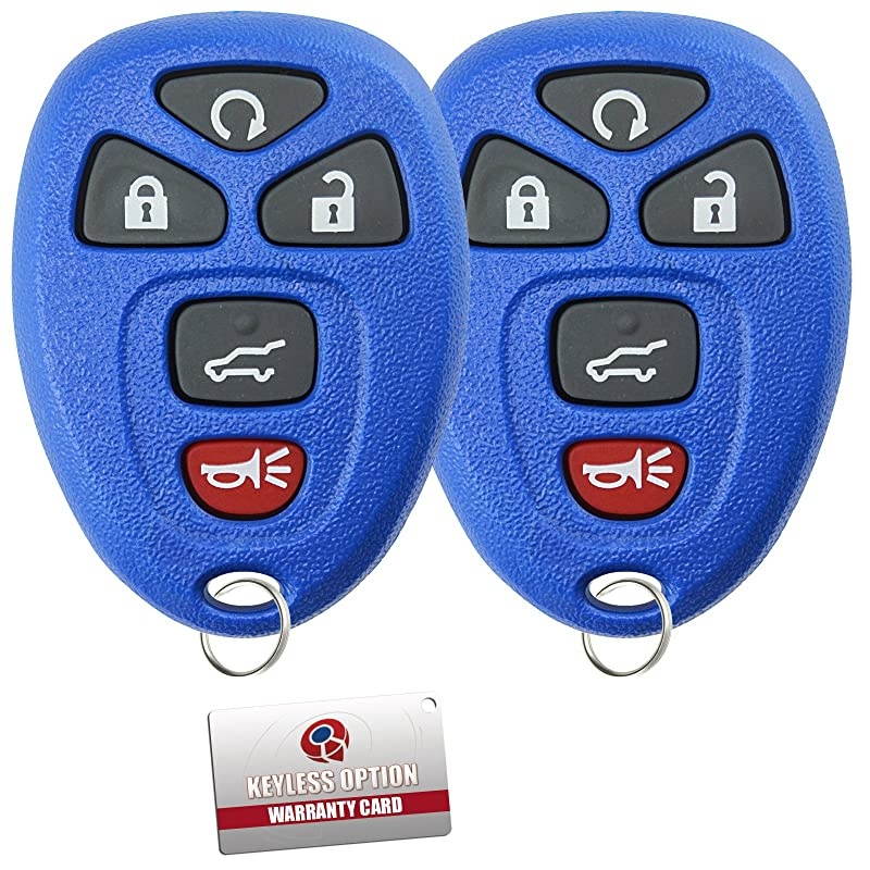 Keyless Entry Remote Control Car Key Fob Replacement for 15913415 Blue Pack of 2