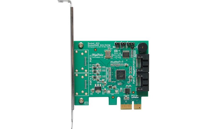 HighPoint RocketRAID 620 2-port Serial ATA Controller - Serial ATA/600 - PCI Express 2.0 x1 - Plug-in Card - RAID Supported