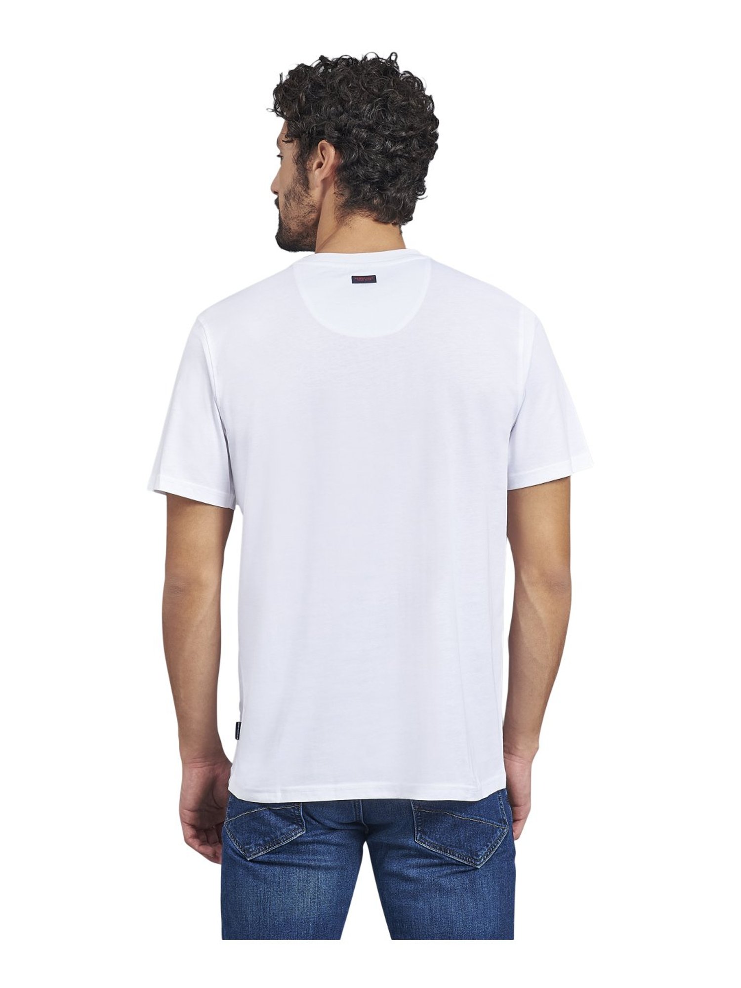 Beverly Hills Polo Club White Cotton Regular Fit Printed T-Shirt