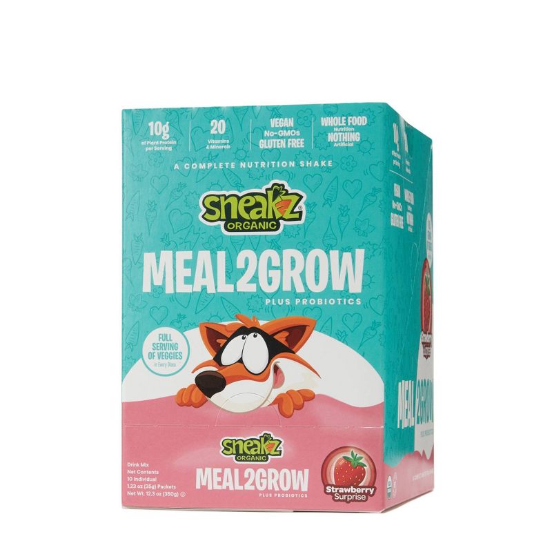 Sneakz Organic Meal2Grow Drink Mix - Strawberry - 10ct