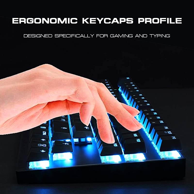 24GHz WirelessUSB Wired Mechanical Keyboard 87Keys Led Backlit Red Switches TypeC Gaming Keyboard for Gaming and TypingCompatible for MacPCLaptop