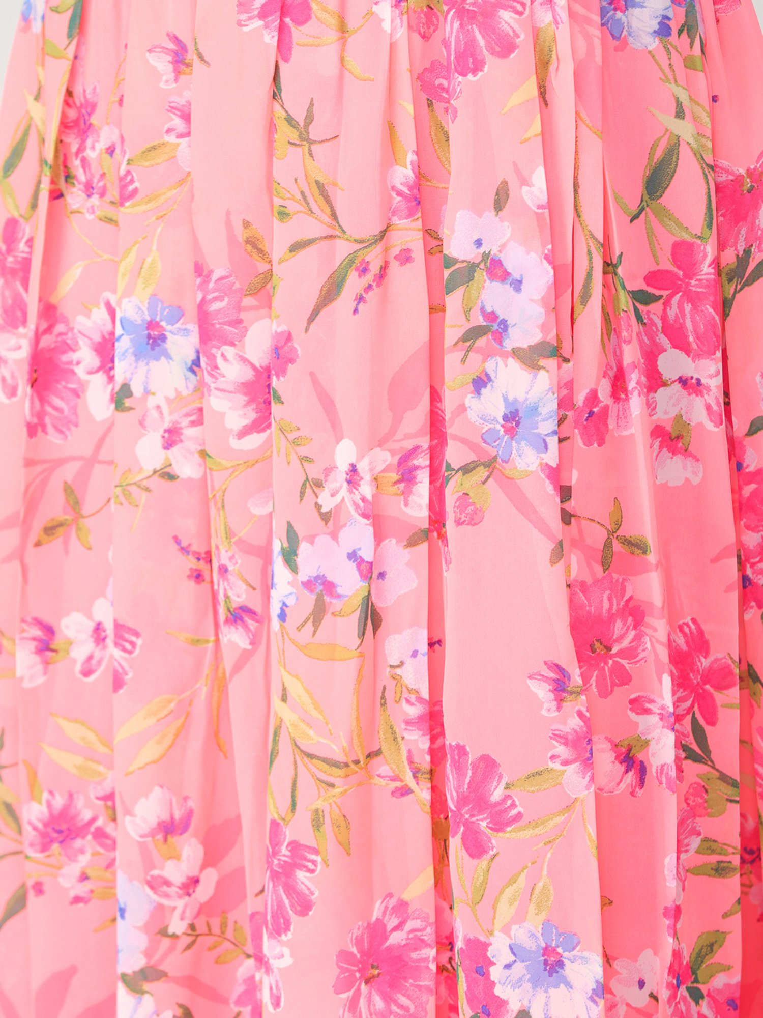 Scorpius Peach Georgette Floral Print Skirt