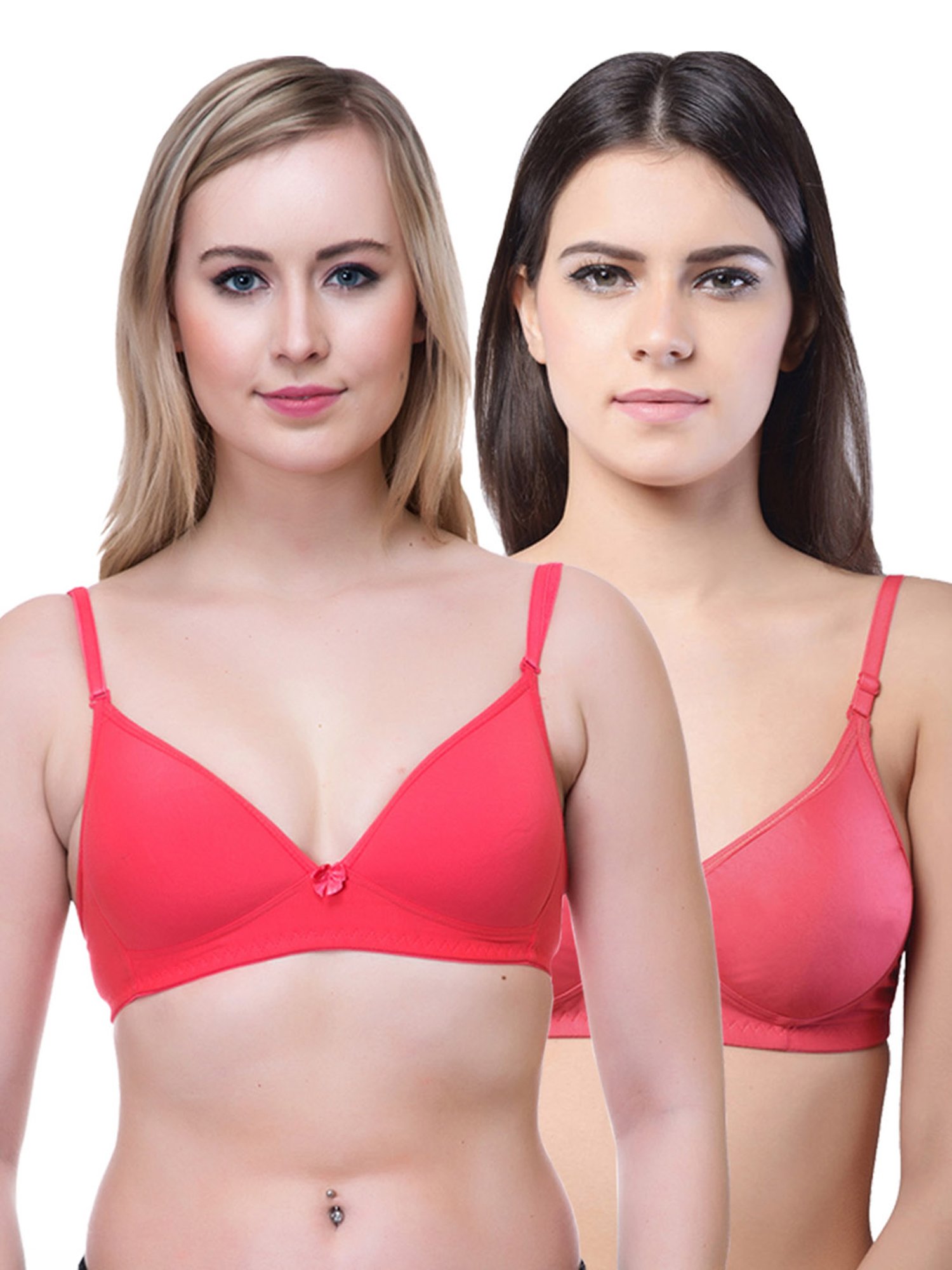 Lady Lyka Multicolor Non Wired Padded T-Shirt Bra (Pack Of 2)