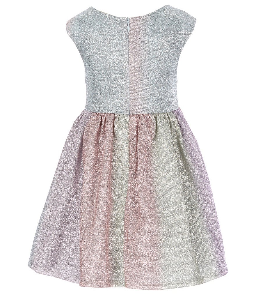 Laura Ashley Little Girls 2T-6X 3/4 Sleeve Rose & Butterfly Print Clip Dot Dress