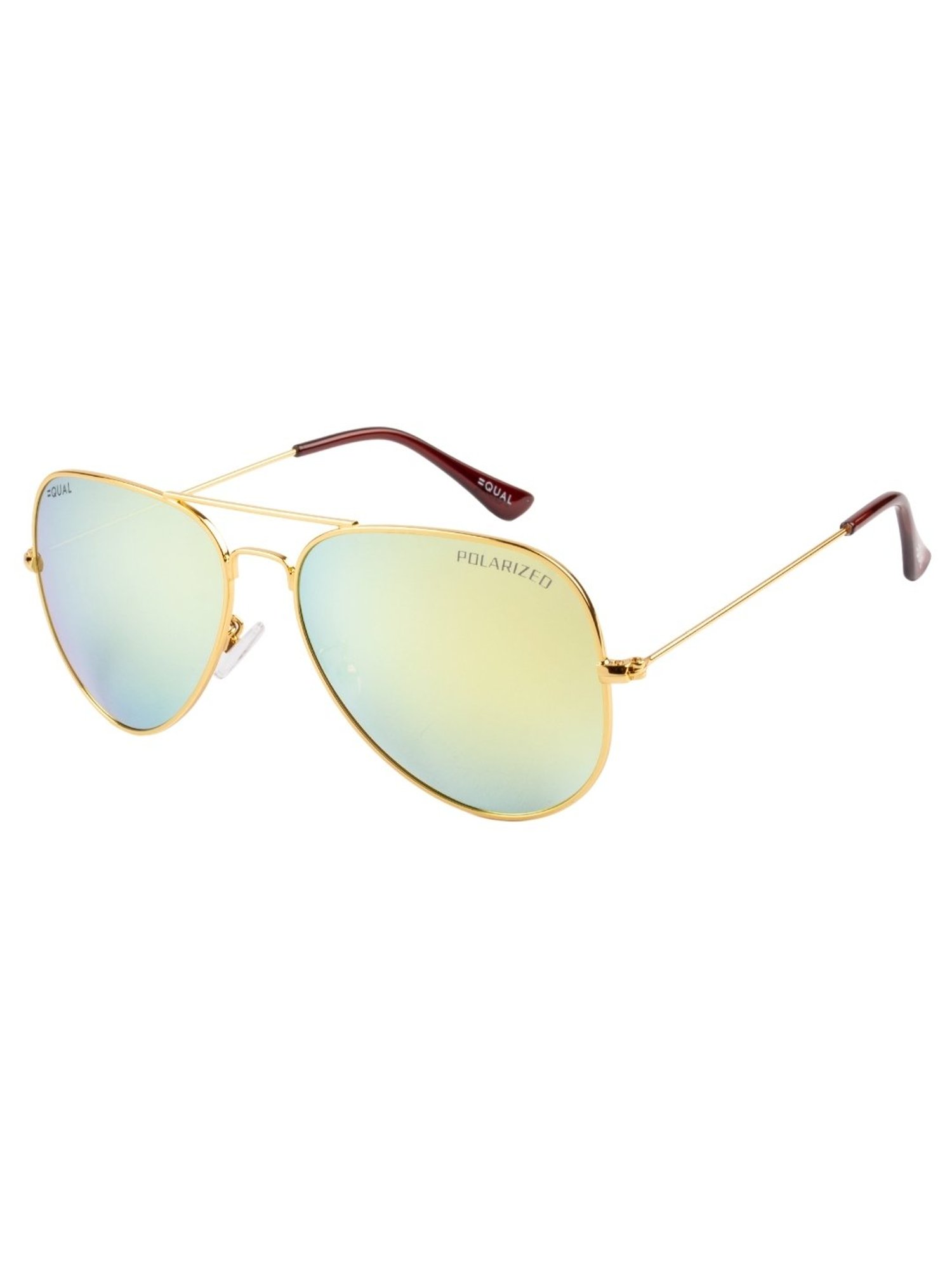 Equal White Aviator Unisex Sunglasses