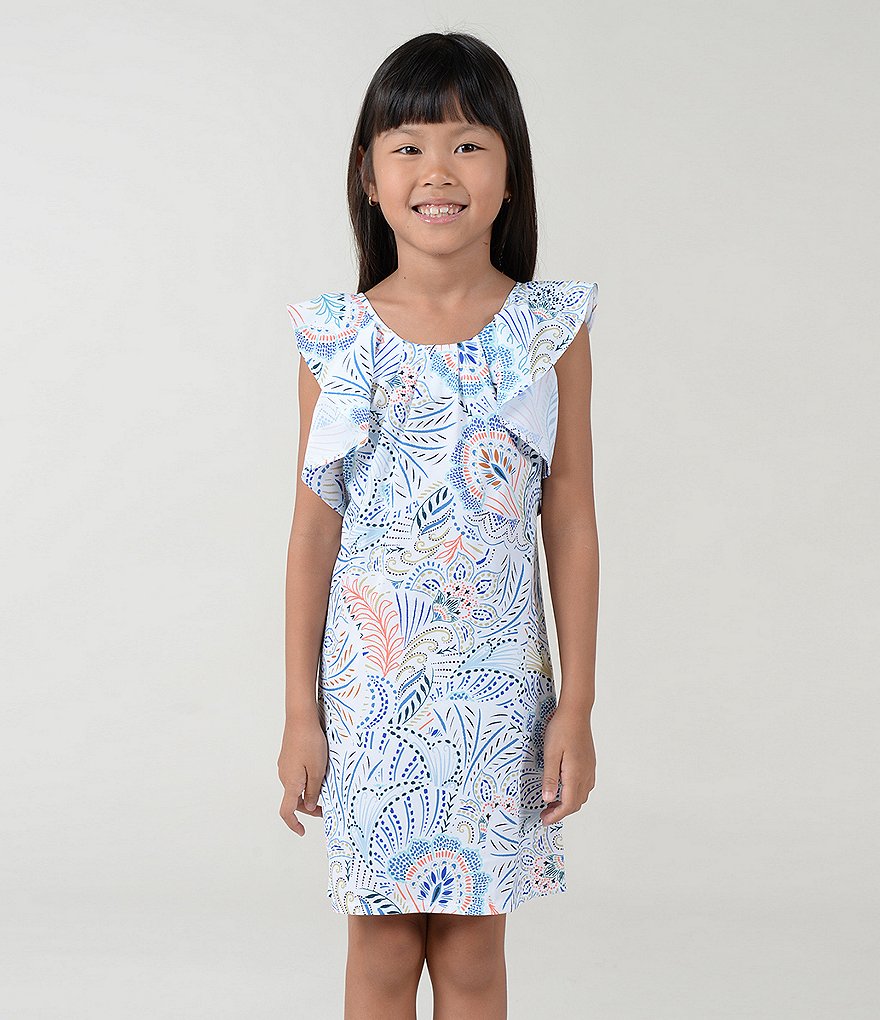 Mini Molly Big Girls 8-14 Ruffle-Sleeve Paisley-Print A-Line Dress