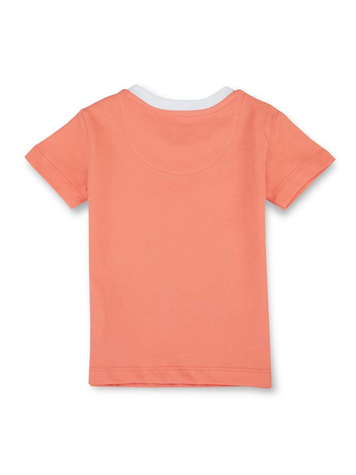 GJ baby Kids Peach & Blue Cotton Printed T-Shirt