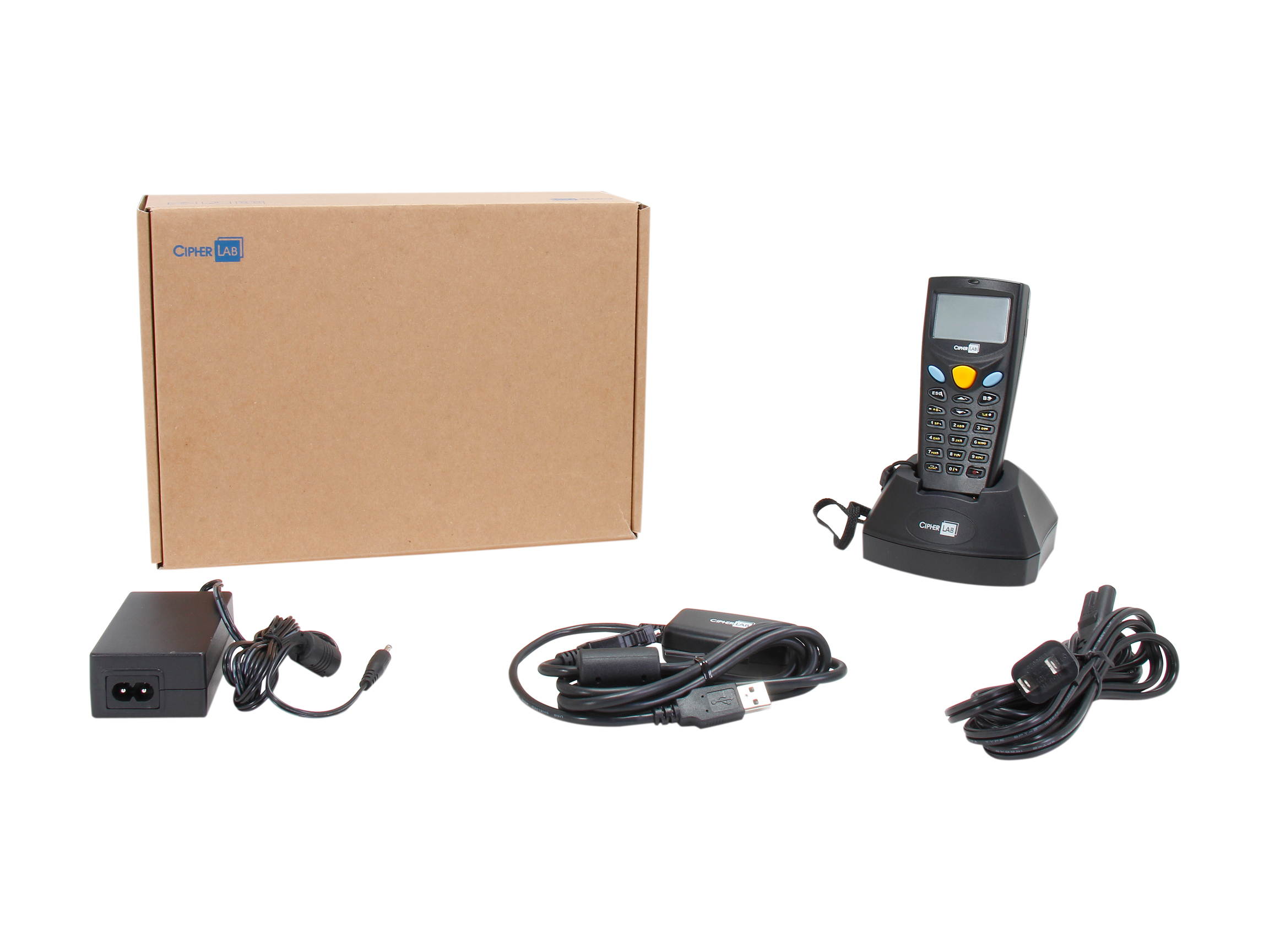 CipherLab 8000 Series 8001 Terminal w/ Linear Imager, 2MB, Rechargeable Li-on Battery, USB Cable, Cradle and Power Adapter