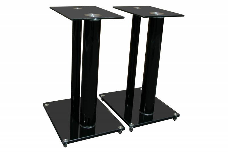 Mount-It! Premium Aluminum Glass Speaker Stands | Set of Two | Black
