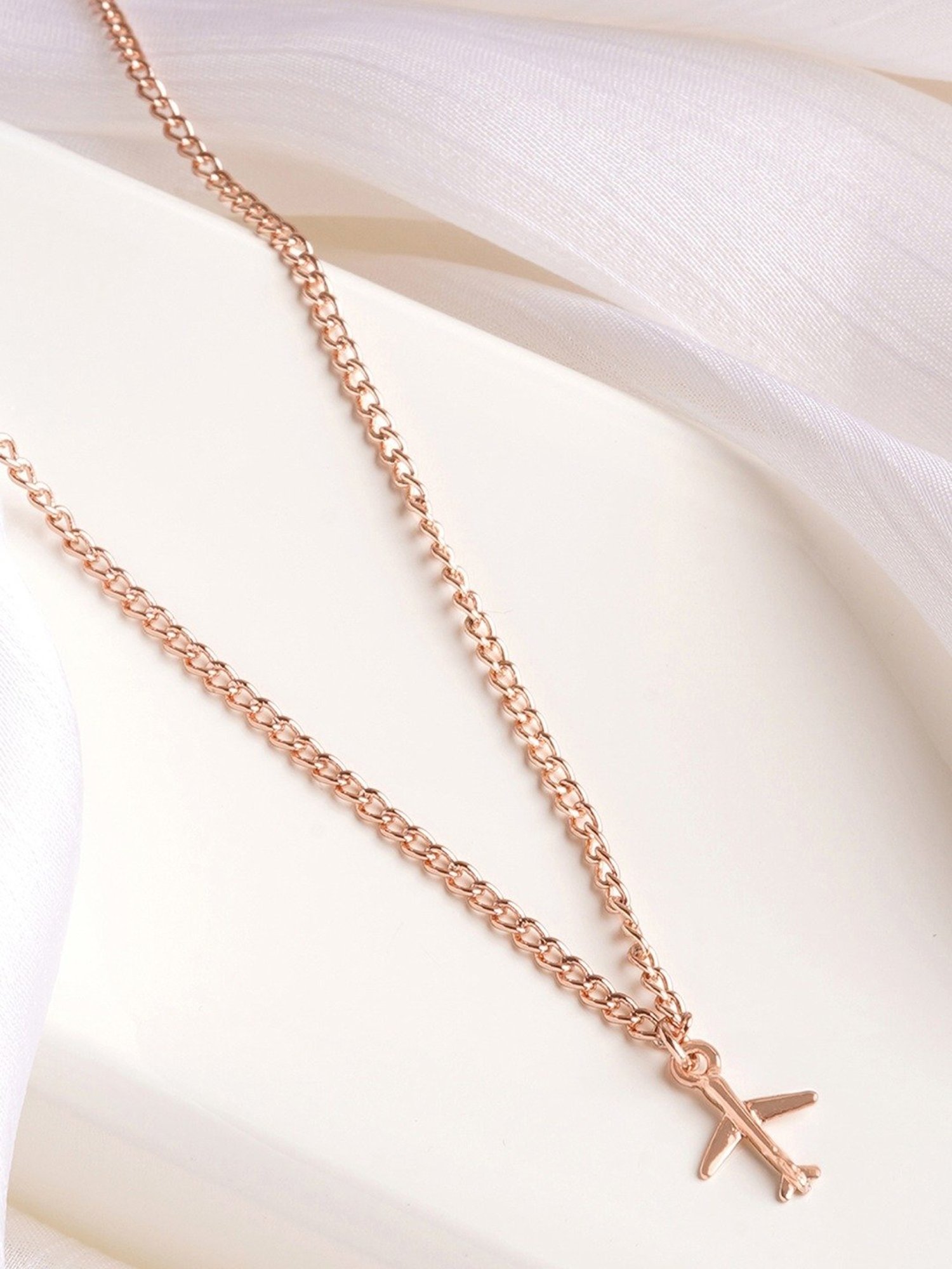 Joker & Witch Rose-Gold Tone Fly High Rose Charm Necklace