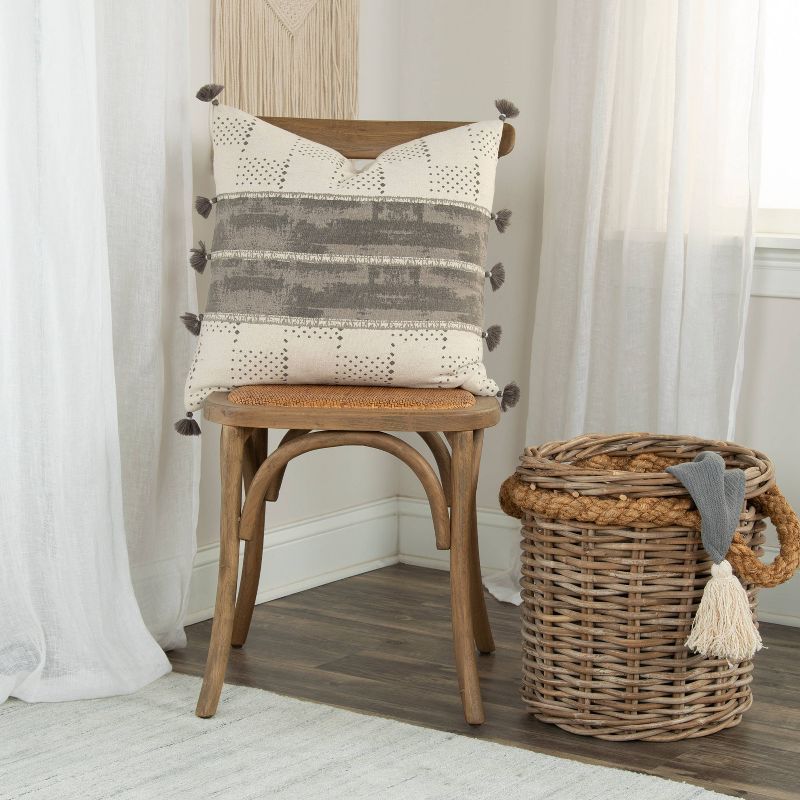 20"x20" Panel Polyester Filled Pillow Charcoal - Donny Osmond Home