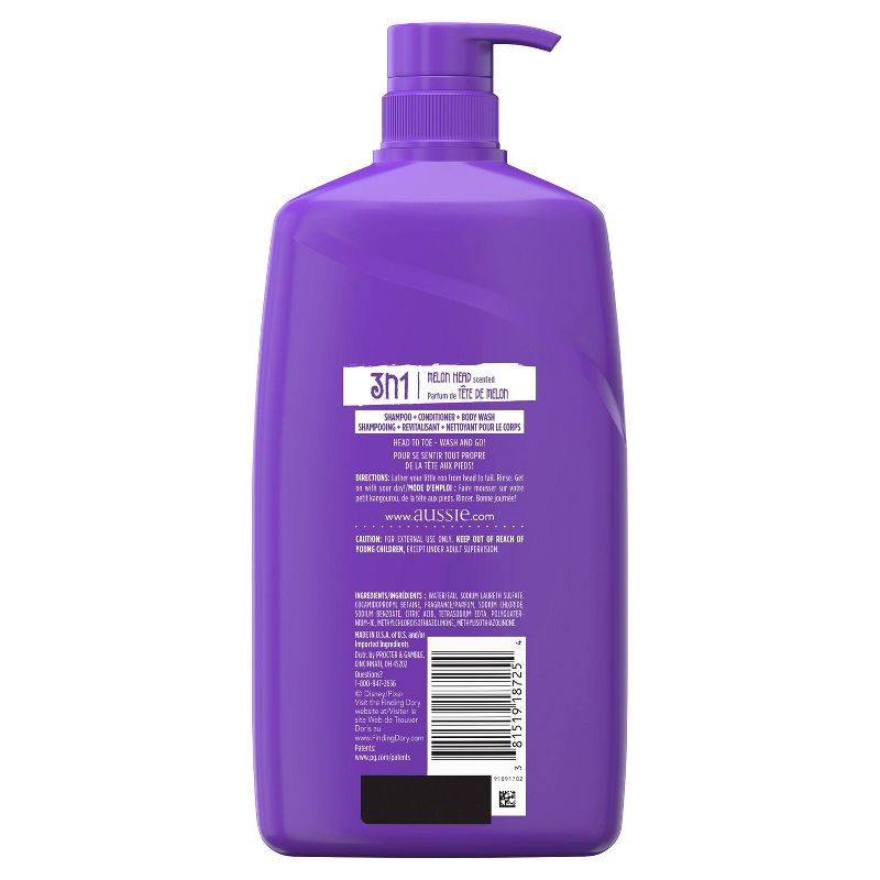 Aussie Kids Melon HEAD! 3n1 Shampoo + Conditioner + Body Wash - 26.2 fl oz