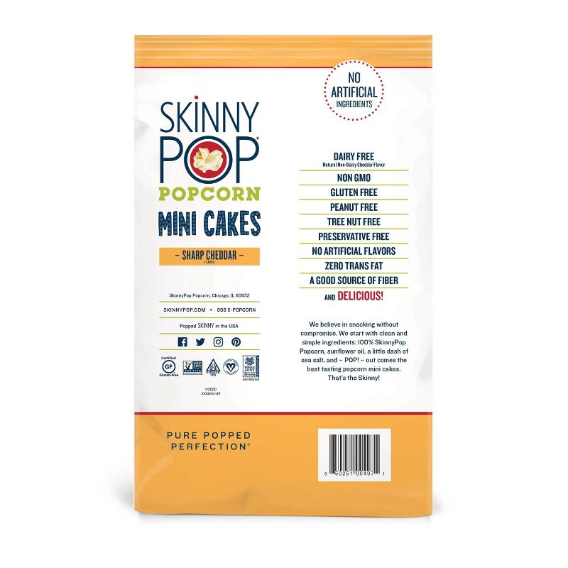 SkinnyPop Sharp Cheddar Popcorn Mini Cakes - 5oz