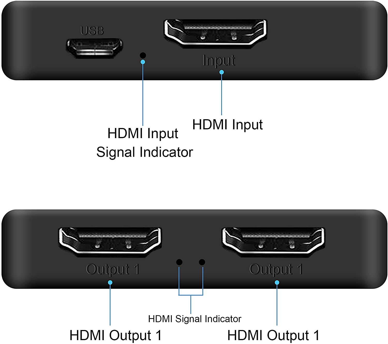 HDMI Splitter 1 in 2 Out, 4K HDMI Splitter for Dual Monitors, 1x2 HDMI Splitter 1 to 2 Amplifier for Full HD 1080P 3D Come with High Speed HDMI Cable(1 Source onto 2 Displays)