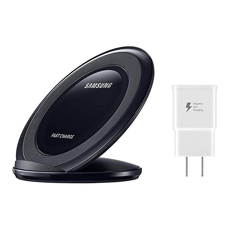 Qi Certified Fast Charge Wireless Charging Pad + Stand - Supports wireless charging on Qi compatible smartphones - Black