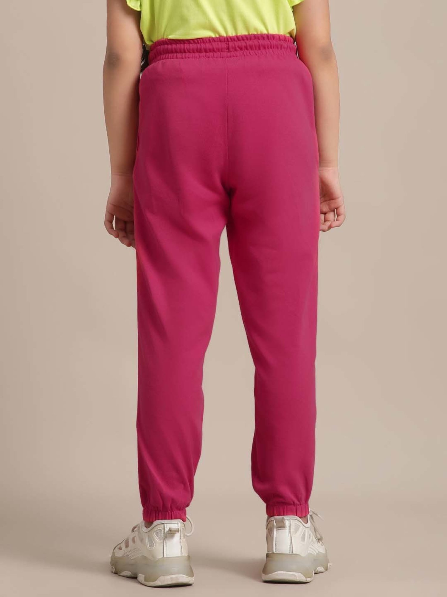 Kidsville Pink Cotton Printed Joggers