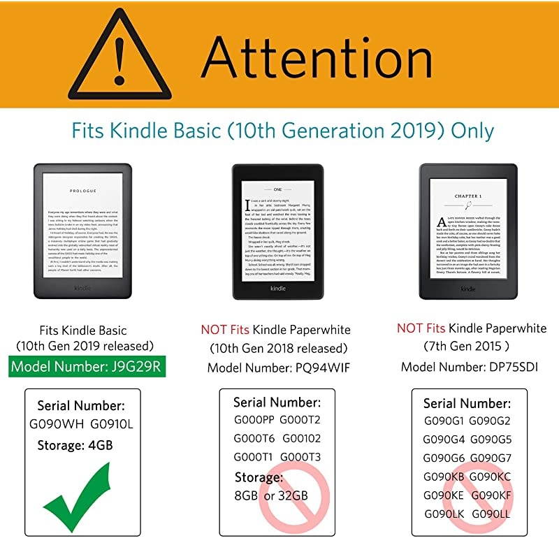 Case for All New Kindle 10th Generation 2019 Released Will Not Fit Kindle Paperwhite or Kindle Oasis Premium PU Leather Smart Cover with Auto Sleep and WakePink Sparking Heart