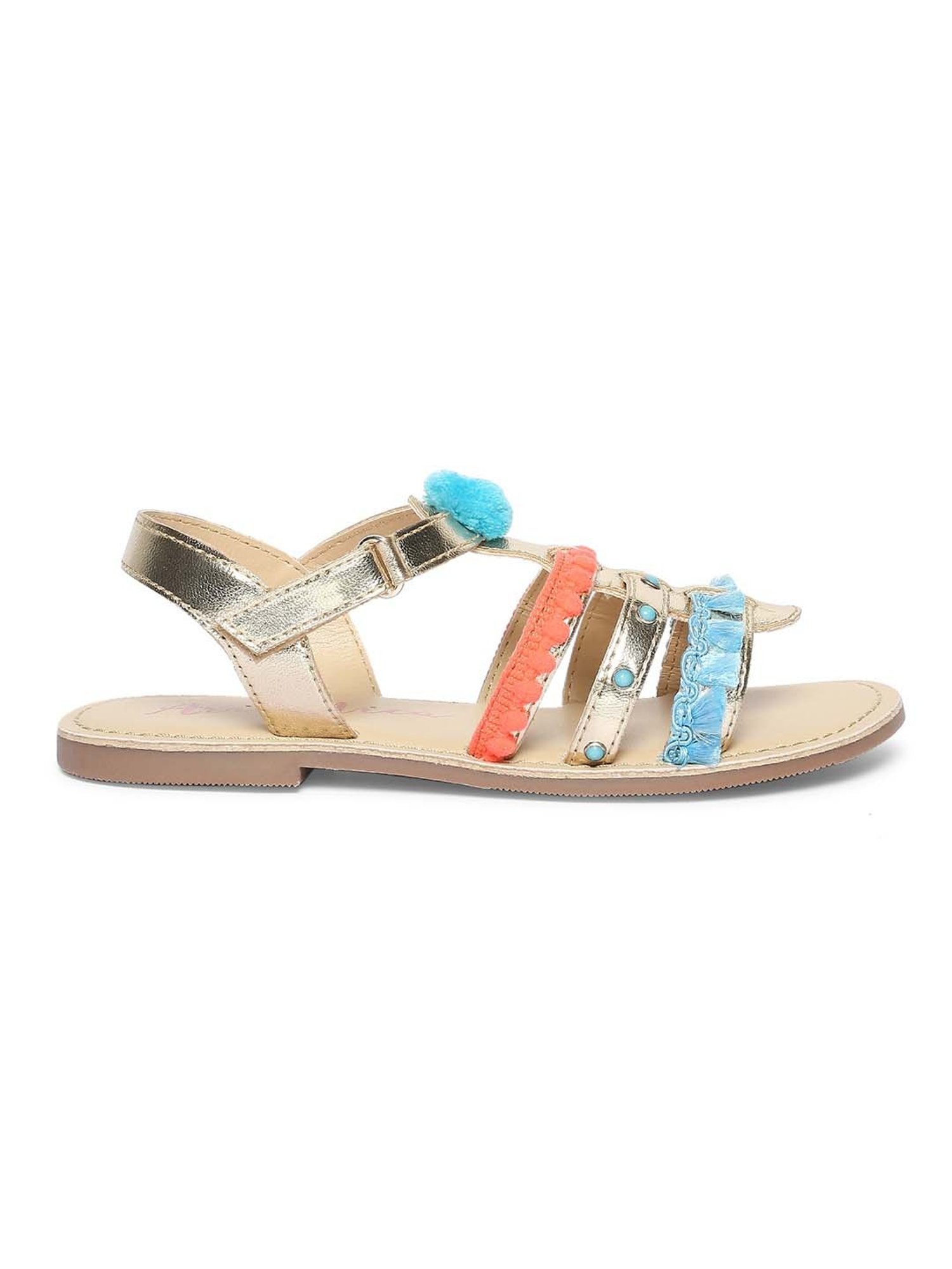 Aria Nica Kids Bling Gold & Blue Casual Sandals