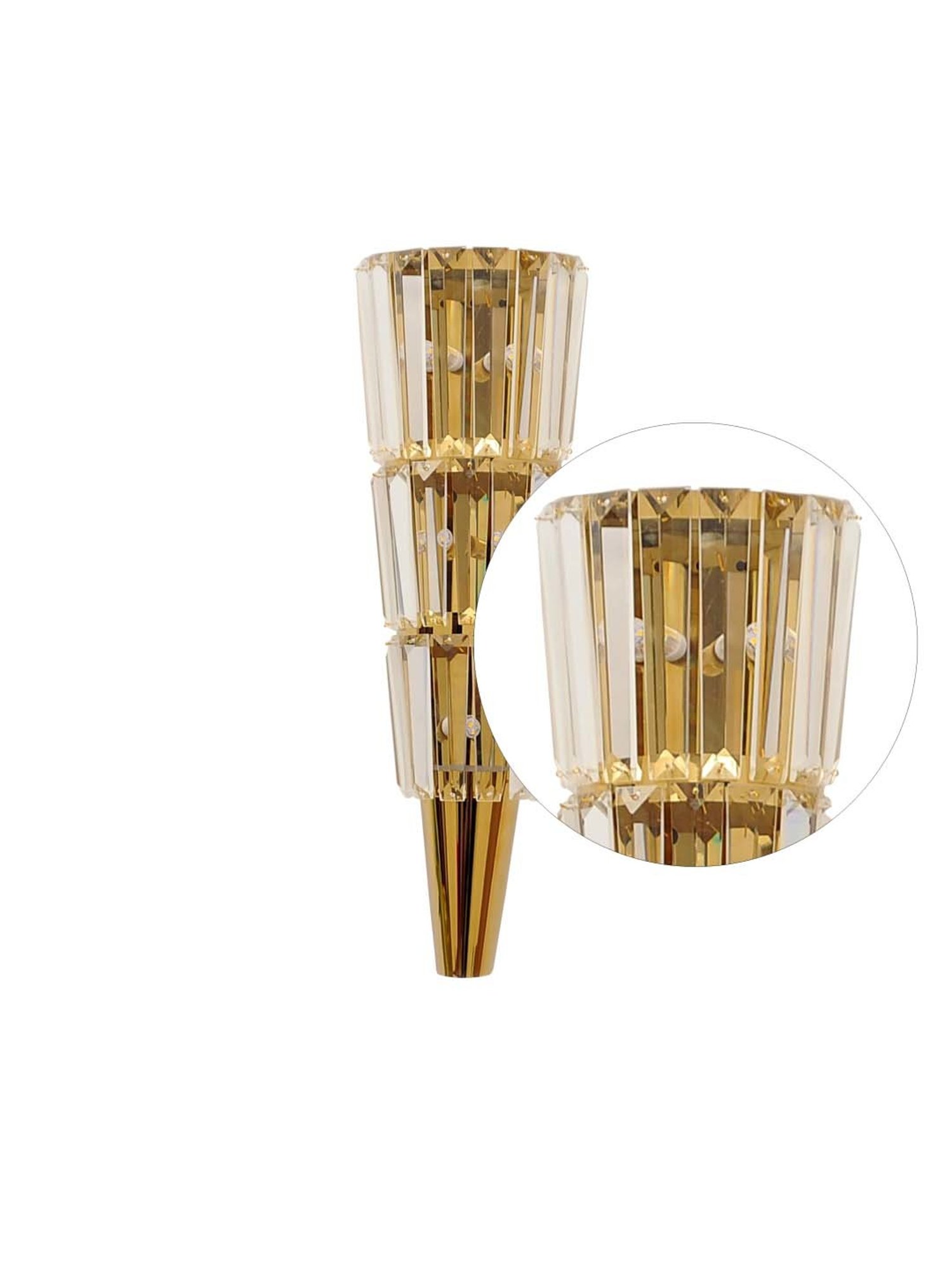 Kapoor E Illuminations Elements Golden & Transparent Metal LED Wall Light - Set of 1