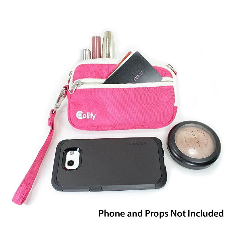 Around Coin Purse Lipstick Case or Smartphone Wallet wBuilt in Suction Cup for Hands Free Photos or Video Smartphone Wristlet easily fits Medium Sized Phones Like iPhone 6 5 5S Samsung Galaxy 5 6 HTC