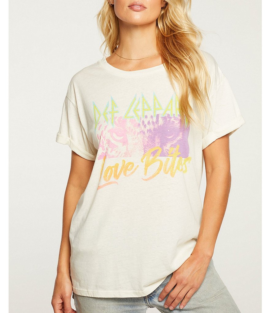 Chaser Knit Def Leppard Rolled Short Sleeve Tee