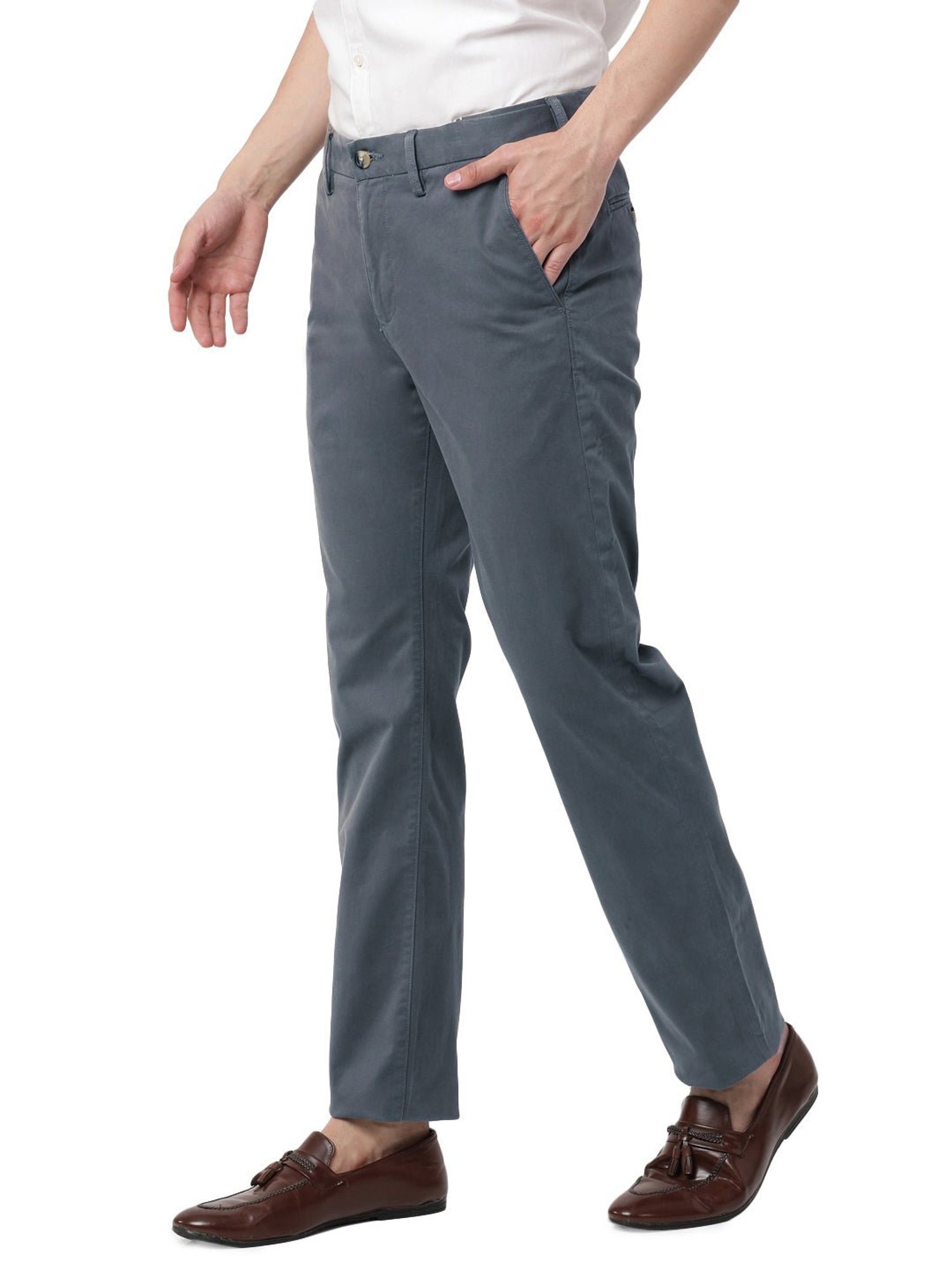 MinusOne Slate Grey Regular Fit Chinos