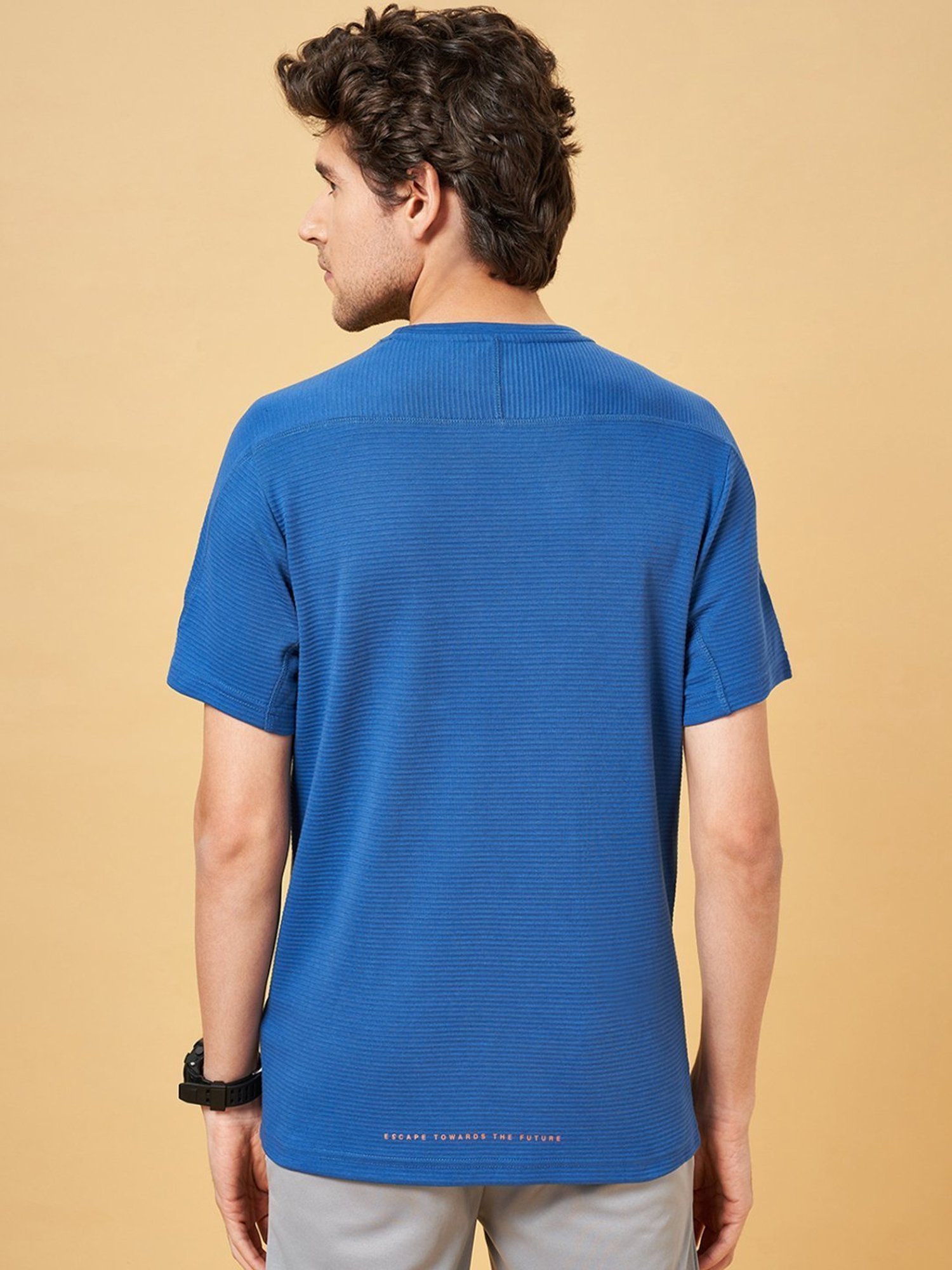 Ajile by Pantaloons Coronet Blue Slim Fit Printed T-Shirt