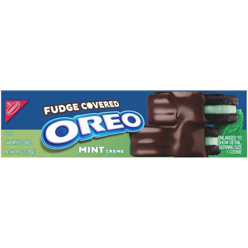 Oreo Fudge Covered Mint Creme  Chocolate Sandwich Cookies - 9.9oz