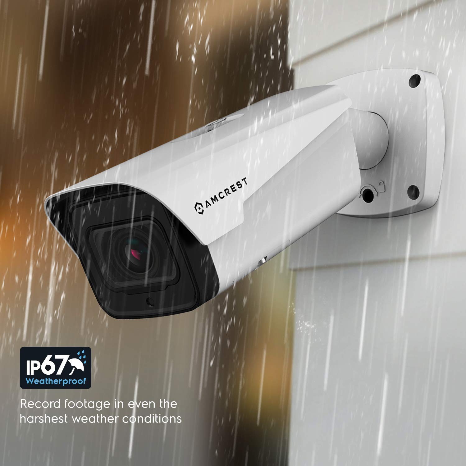 Amcrest 4K Optical Zoom IP Camera, Varifocal 8MP Outdoor POE Camera Bullet, 4X Optical Zoom Security Camera, 2.7mm~12mm Lens, IP67 Weatherproof, IK10 Resistant, MicroSD Recording, (IP8M-MB2546EW)