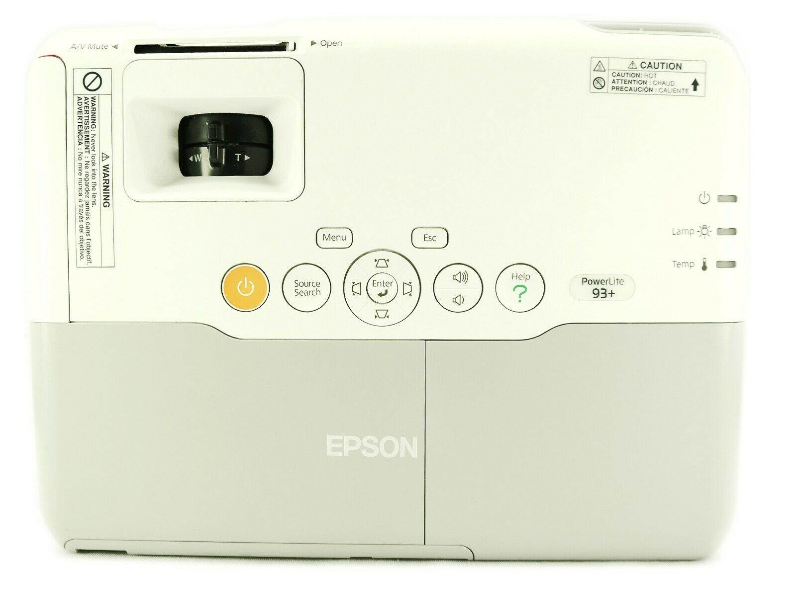 Epson PowerLite 93+ 3LCD Projector HD HDMI 1080i 2600 ANSI  Native Resolution 1024 x 768 Professional Gaming Home Movie Theater w/Remote TeKswamp Included