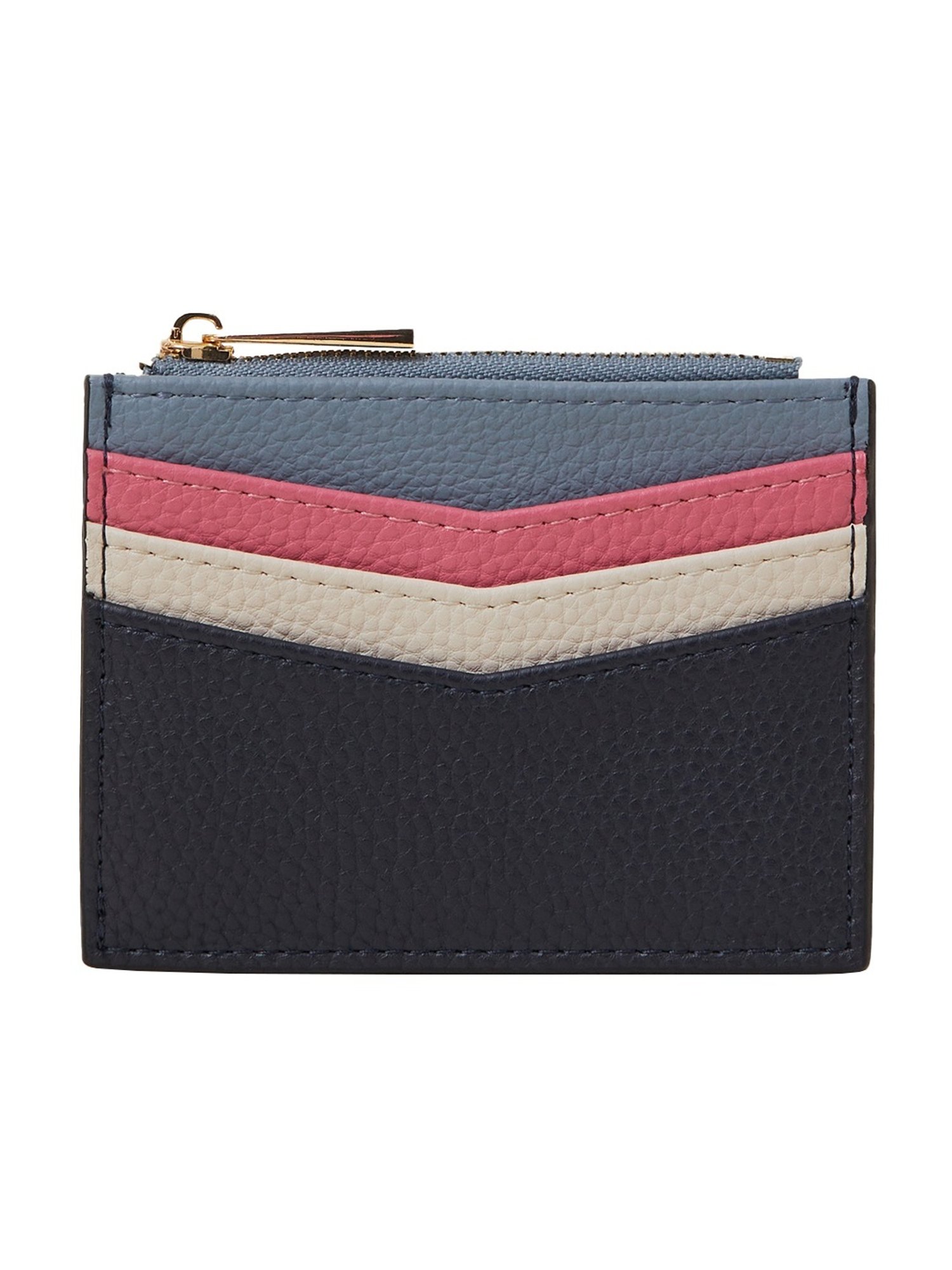 Accessorize London Navy Blue Color Block Card Holder