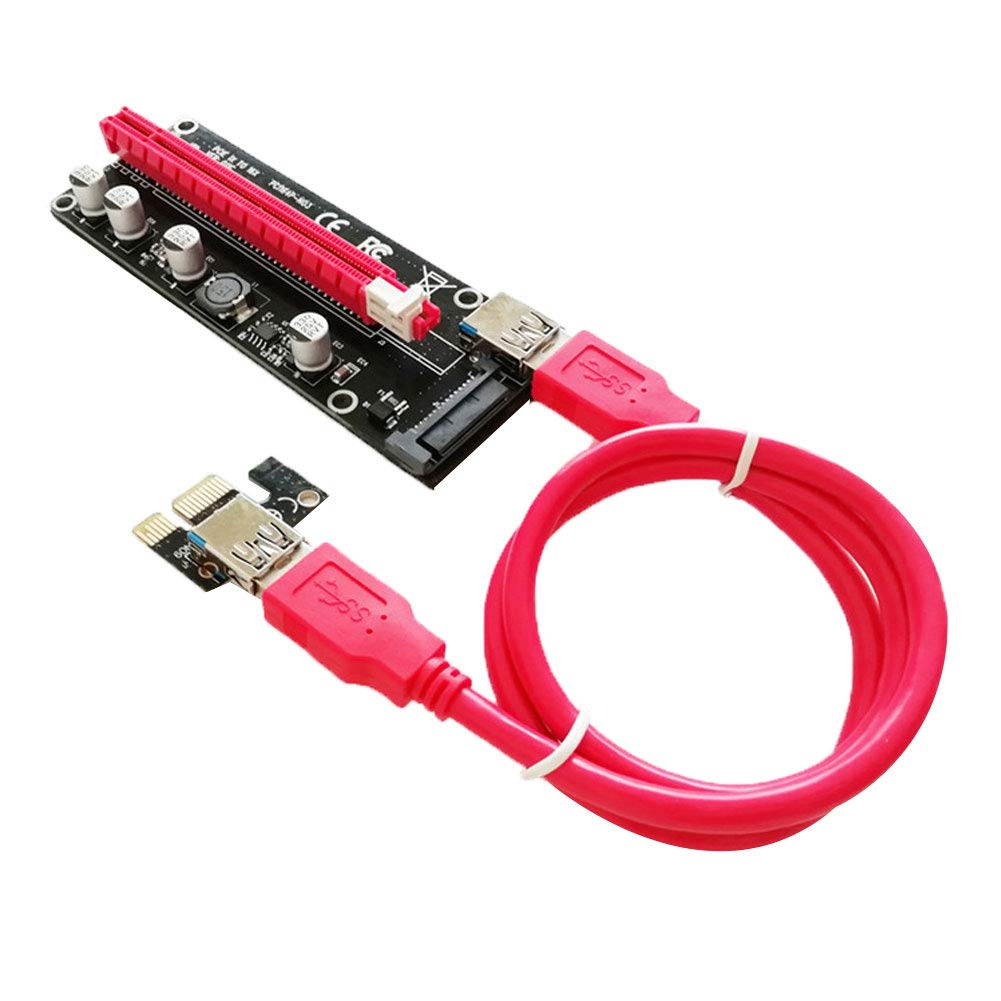 Stanstar  VER011C PCI-E Riser Express Cable 16X to 1X Graphic Extension Wire Adapter Card