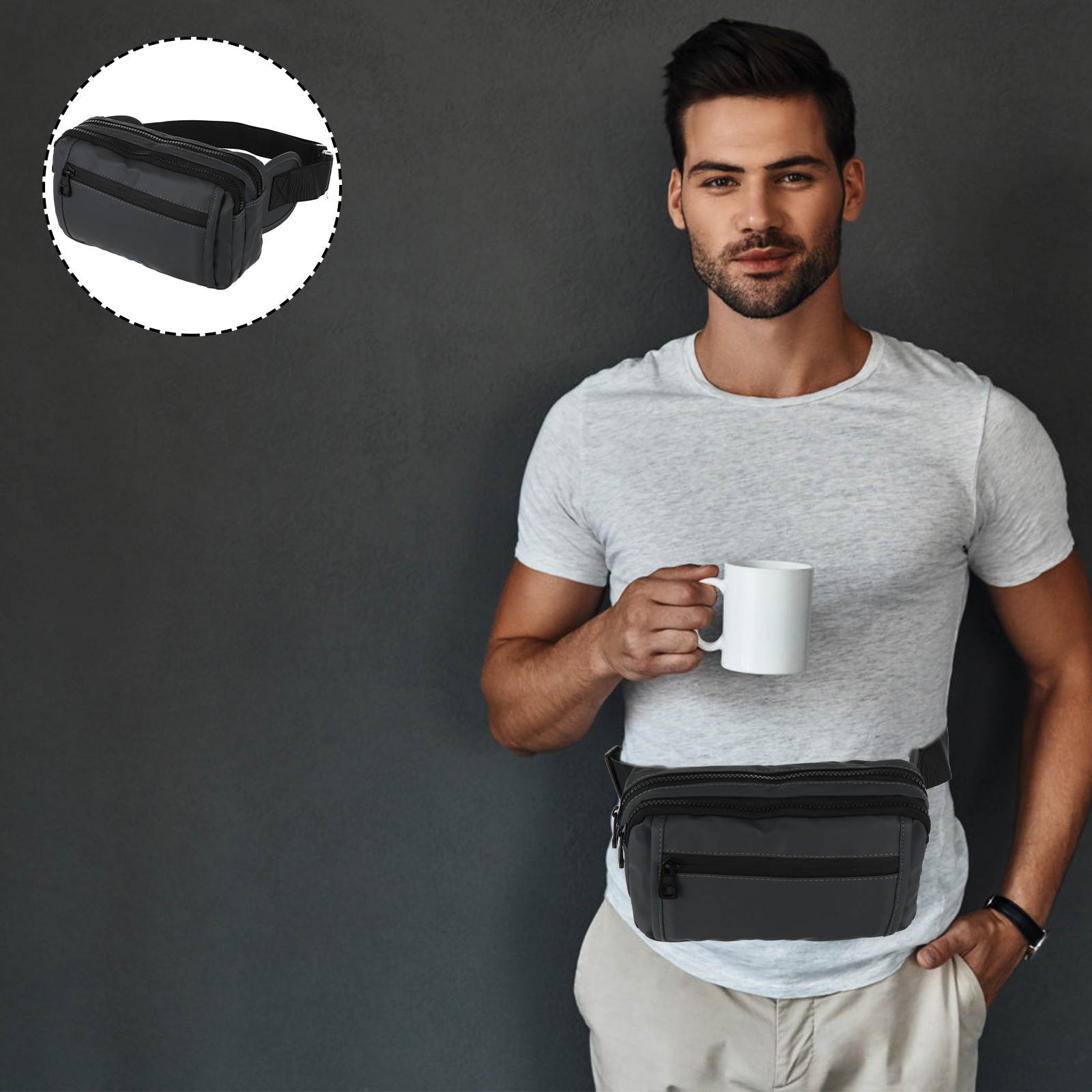 1pc Waterproof Waist Bag Portable Waist Bag Phone Storage Bag Sports Chest Bag for Men