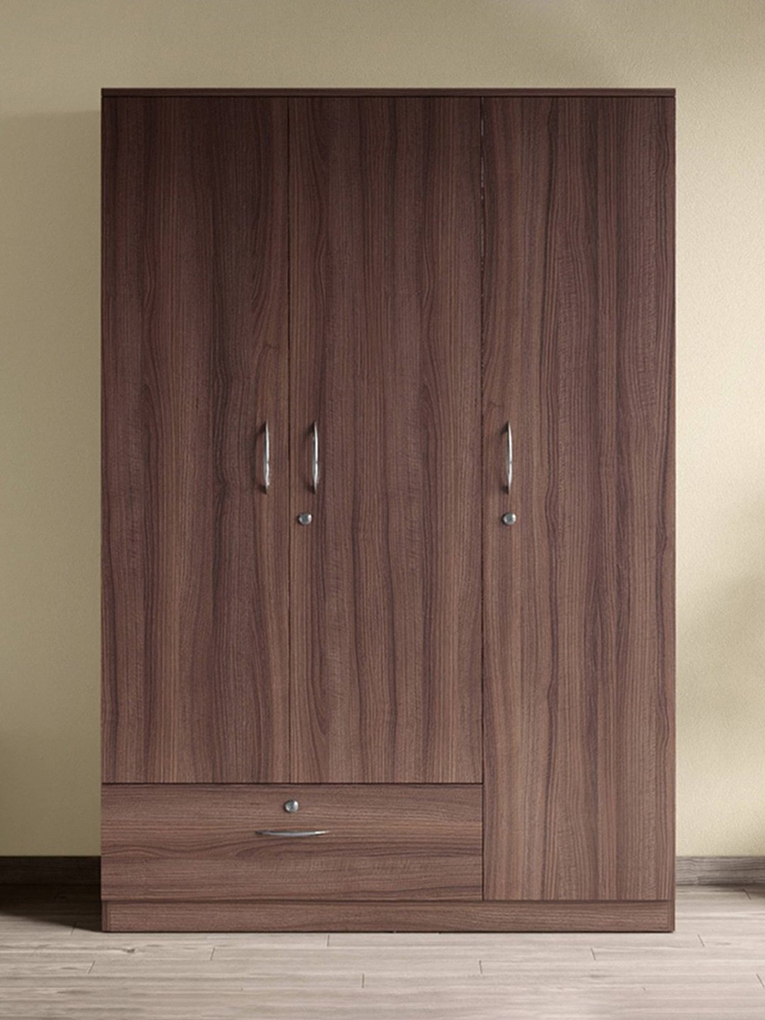 Godrej Interio Ewa Brown Engineered Wood 4 Door Wardrobe