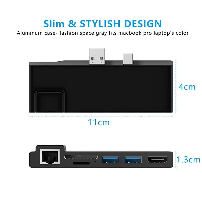 Dock for Surface Pro 456 USB Hub Docking Station with 1000M Ethernet Port 4K HDMI 2 x USB 30 Ports SDMicro SD Card ReaderLAN Adapter for The 4th5th6thgen Surface Pro 201620172018