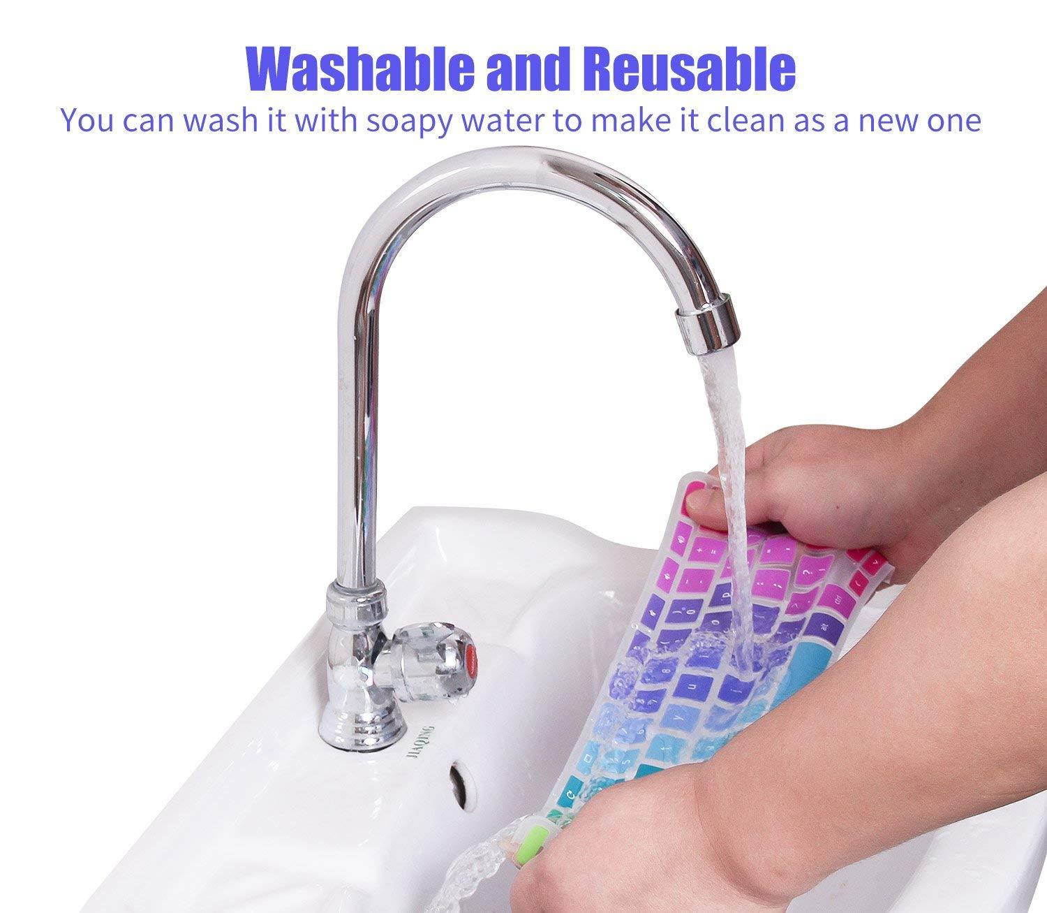 Colorful Keyboard Cover for 2018 HP 17.3 Inch Flagship Laptop Computer, HP 17.3" FHD IPS Business Gaming Laptop, HP Envy 17t Touch, HP ENVY 17M-AE111DX 17M-AE011DX 17-BS049DX 17-BS010NR, Rainbow