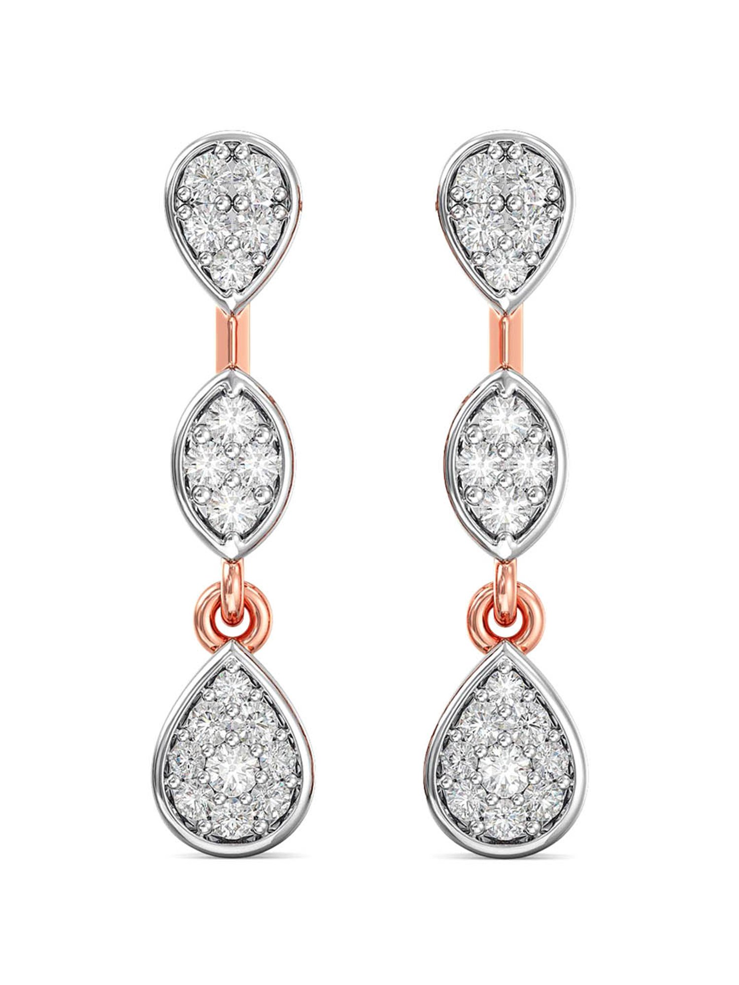 Joyalukkas 18k Rose Gold & Diamond Drop Earrings for Women