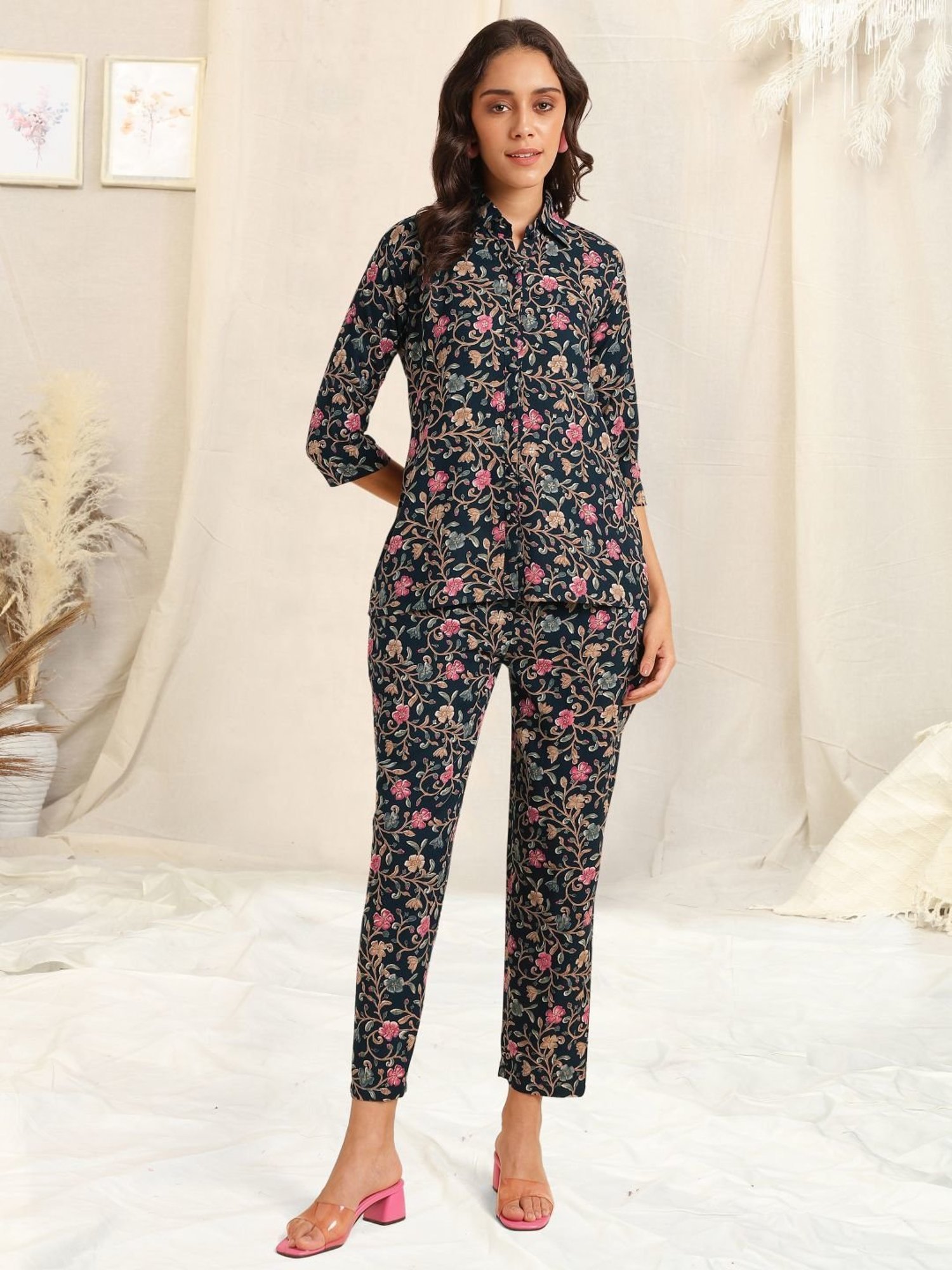 MIRCHI FASHION Navy Printed Shirt Pant Set