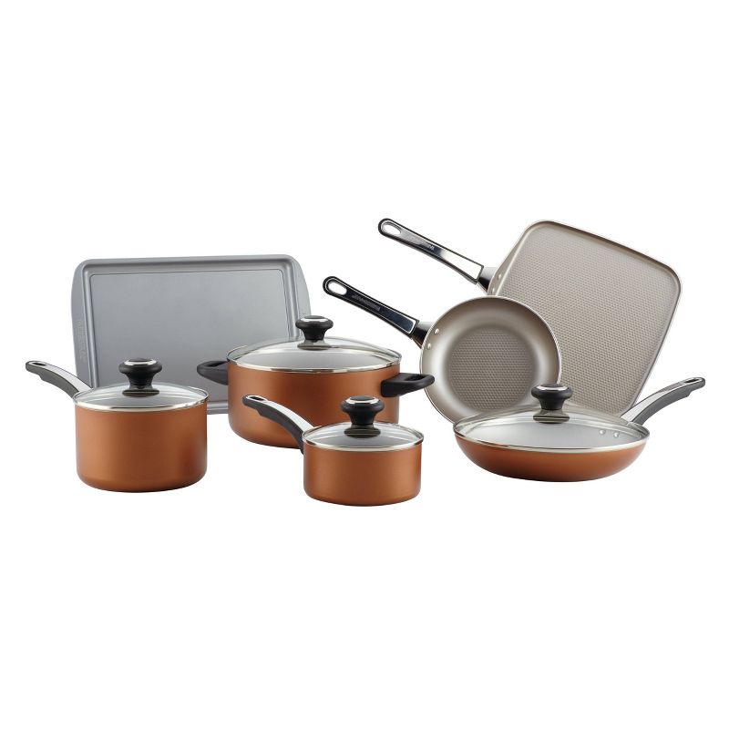 Farberware High Performance 17pc Aluminum Nonstick Cookware Set Copper