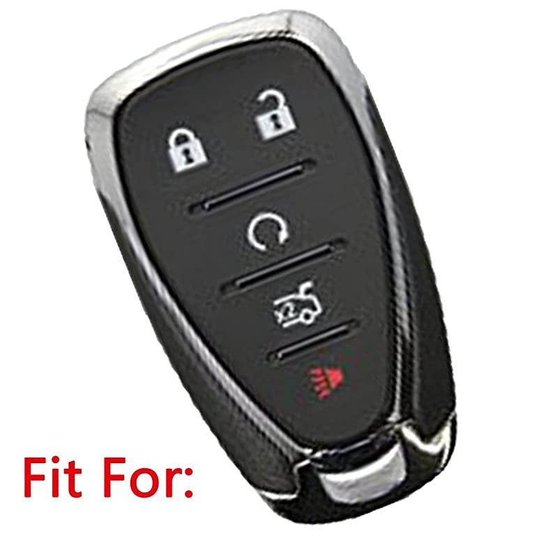 Chevrole 5 Buttons Silicone Key Fob Cover Protector Holder Skin Jacket Remote Case for 2016 2017 2018 Malibu Camaro Cruze Black
